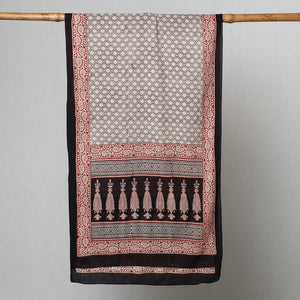 Black - Bagh Hand Block Printed Cotton Stole
