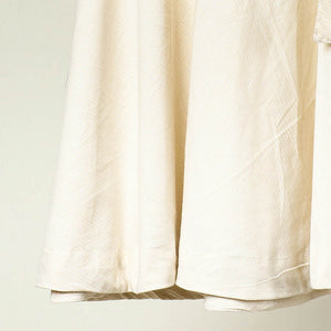 Beige - Plain Handloom Jhiri Cotton Wrap Around Skirt