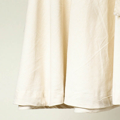 Beige - Plain Handloom Jhiri Cotton Wrap Around Skirt