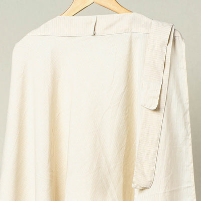 Beige - Plain Handloom Jhiri Cotton Wrap Around Skirt
