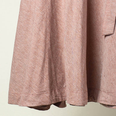 Brown - Plain Handloom Jhiri Cotton Wrap Around Skirt
