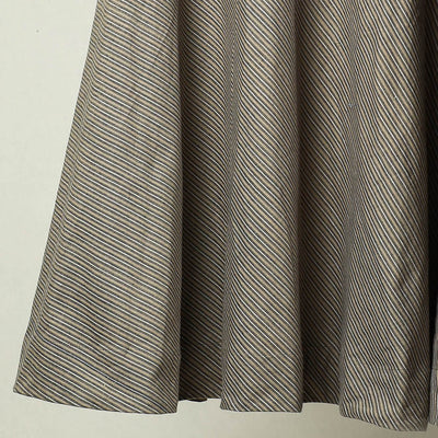 Brown - Plain Handloom Jhiri Cotton Wrap Around Skirt