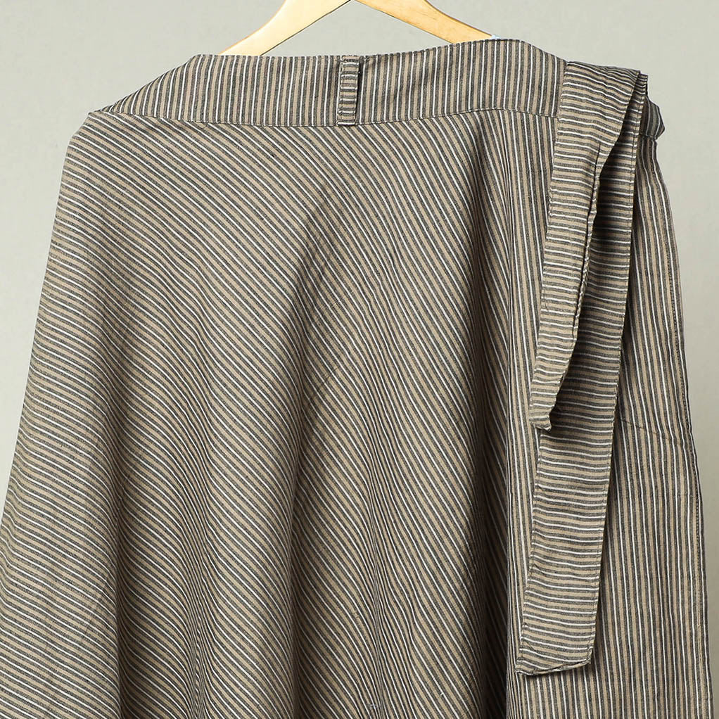 Brown - Plain Handloom Jhiri Cotton Wrap Around Skirt