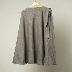 Brown - Plain Handloom Jhiri Cotton Wrap Around Skirt