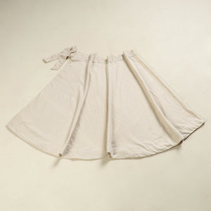 Beige - Plain Handloom Jhiri Cotton Wrap Around Skirt