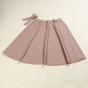 Brown - Plain Handloom Jhiri Cotton Wrap Around Skirt