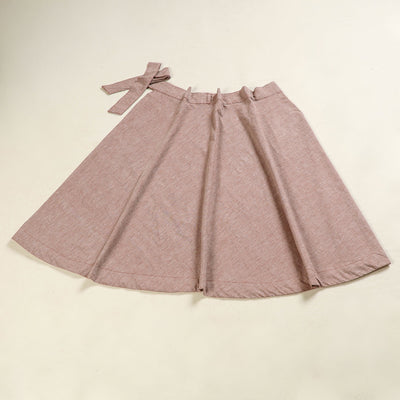 Brown - Plain Handloom Jhiri Cotton Wrap Around Skirt
