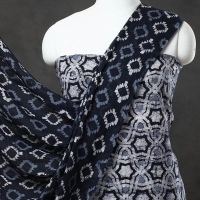 Blue - 3pc Kutch Cotton Batik Print Dress Material 09