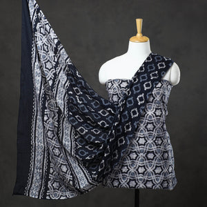 Blue - 3pc Kutch Cotton Batik Print Dress Material 09