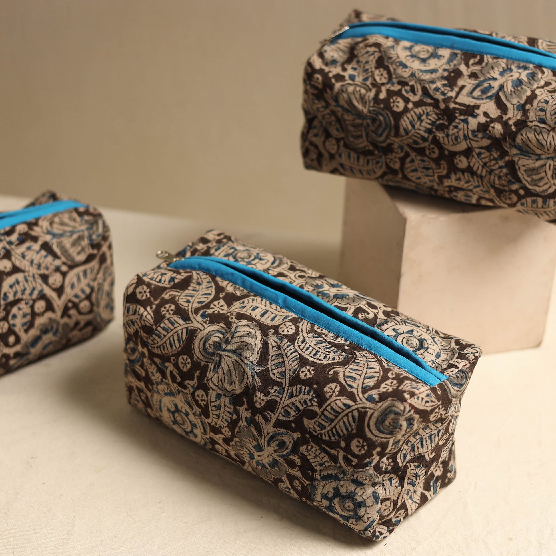 Brown - Multipurpose Handmade Toiletry Bags (Set of 3) 02