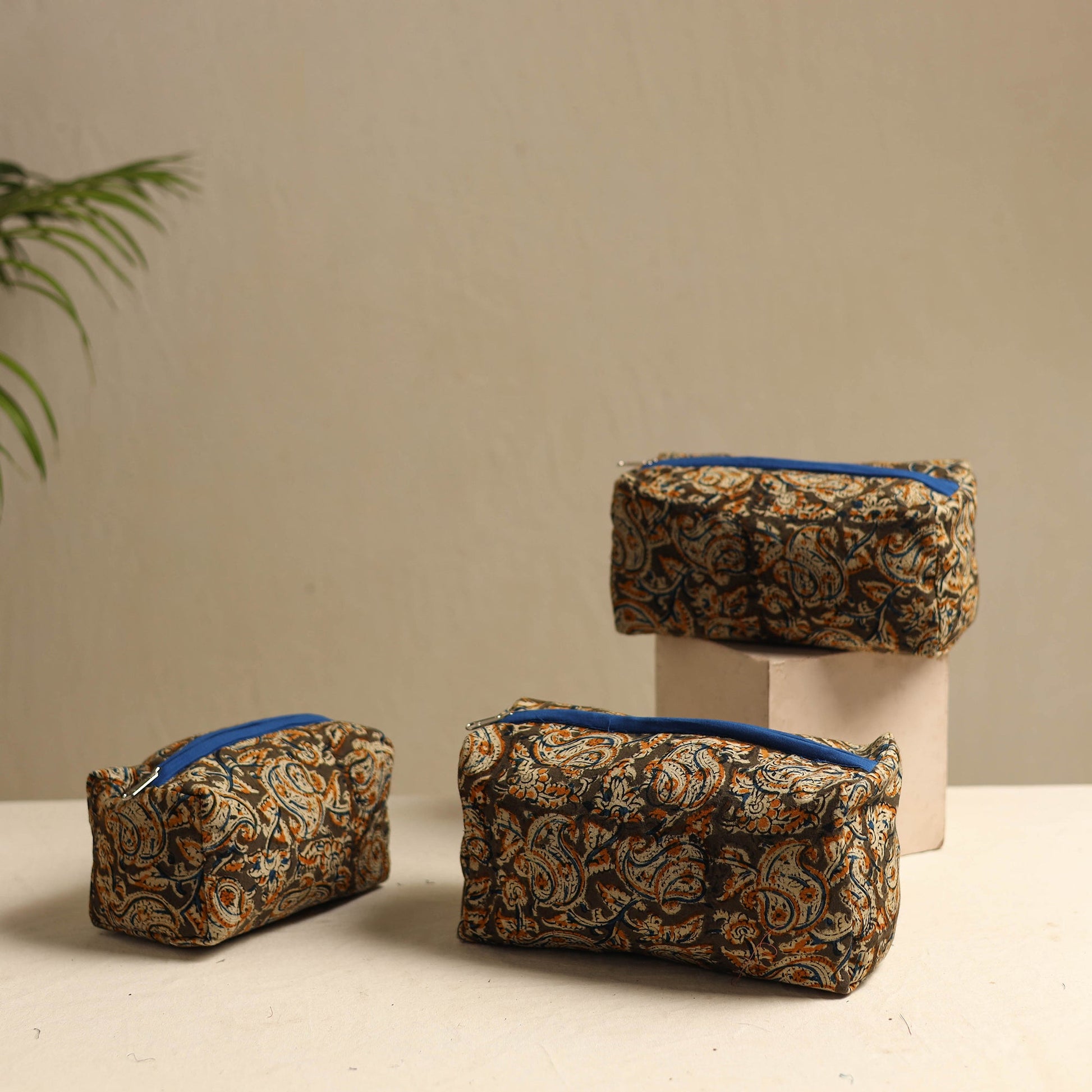 Brown - Multipurpose Handmade Toiletry Bags (Set of 3) 05