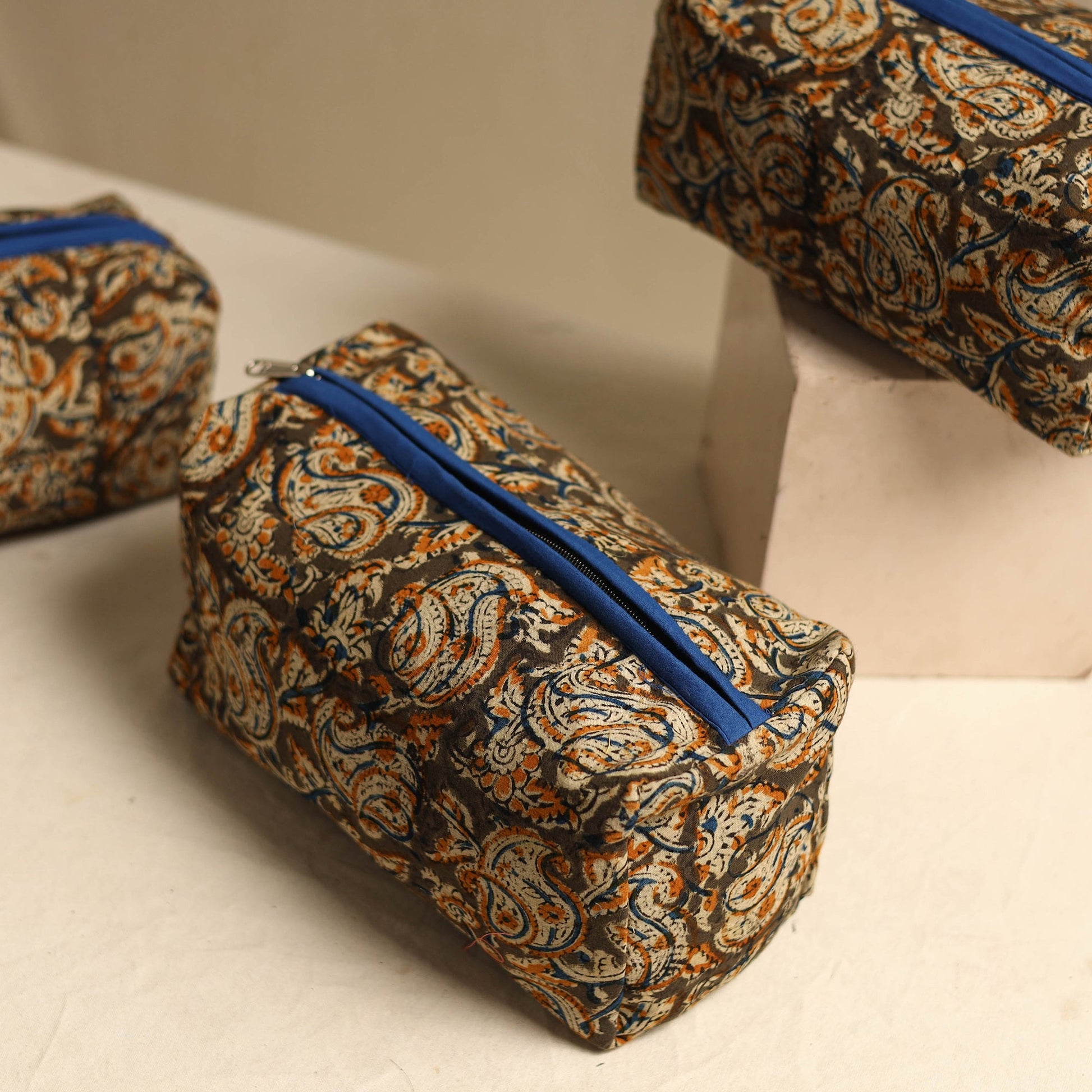 Brown - Multipurpose Handmade Toiletry Bags (Set of 3) 05