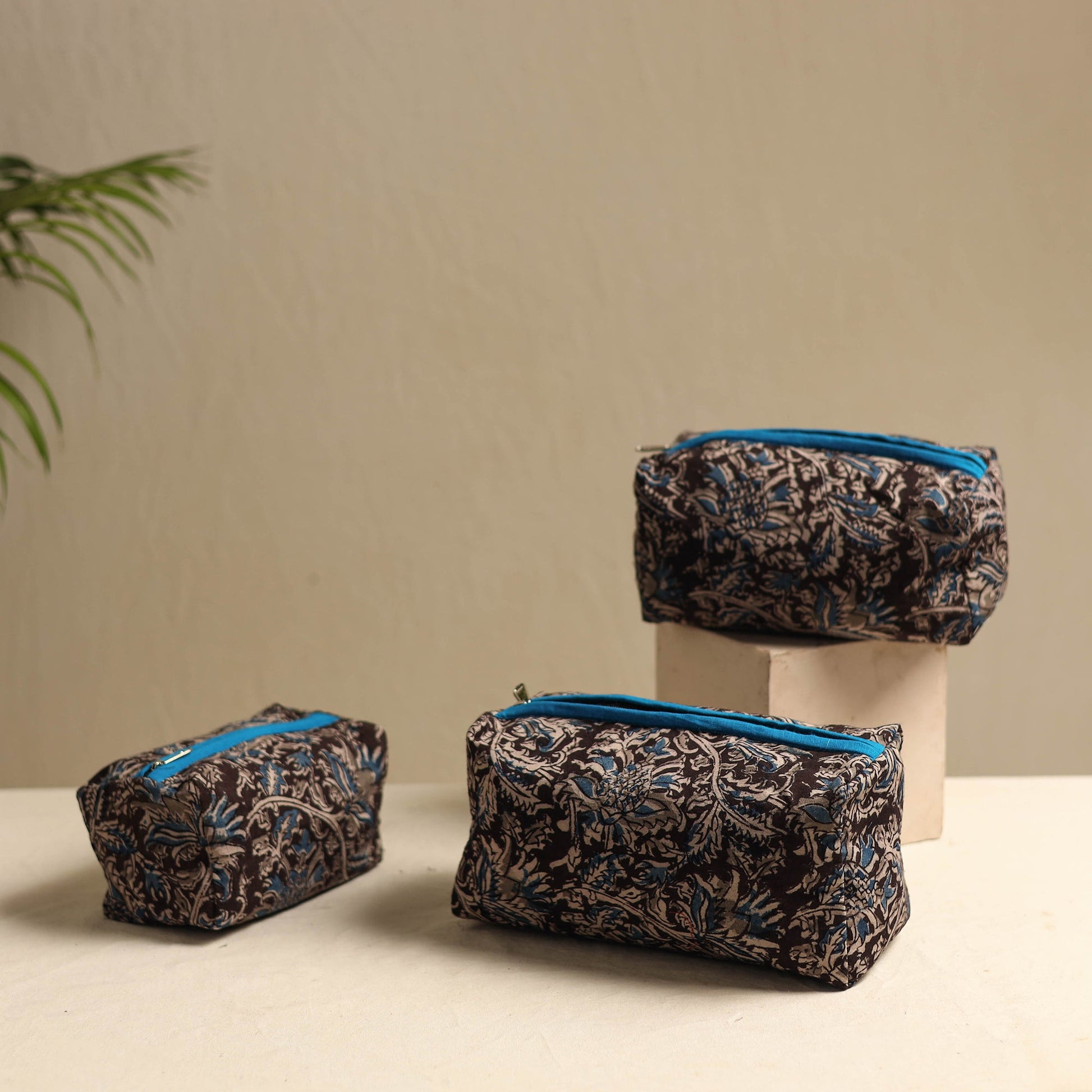 Brown - Multipurpose Handmade Toiletry Bags (Set of 3) 13