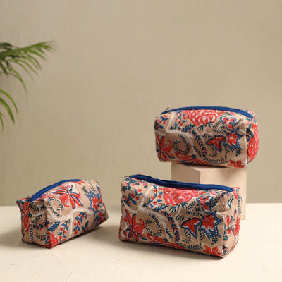 Beige - Multipurpose Handmade Toiletry Bags (Set of 3) 24
