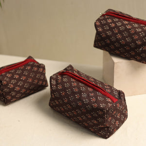 Brown - Multipurpose Handmade Toiletry Bags (Set of 3) 27