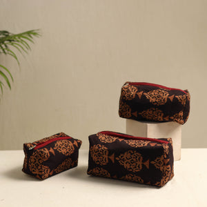 Brown - Multipurpose Handmade Toiletry Bags (Set of 3) 28