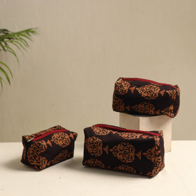 Brown - Multipurpose Handmade Toiletry Bags (Set of 3) 28