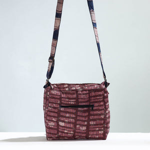 Brown - Jugaad Handmade Running Stitch Cotton Flap Sling Bag