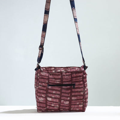 Brown - Jugaad Handmade Running Stitch Cotton Flap Sling Bag