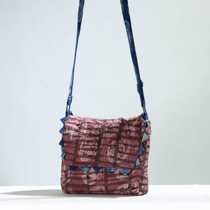 Brown - Jugaad Handmade Running Stitch Cotton Flap Sling Bag