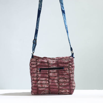 Brown - Jugaad Handmade Running Stitch Cotton Flap Sling Bag