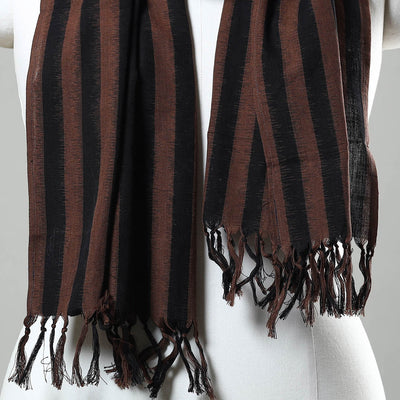 Brown - Handloom Cotton Pochampally Central Asian Ikat Stole