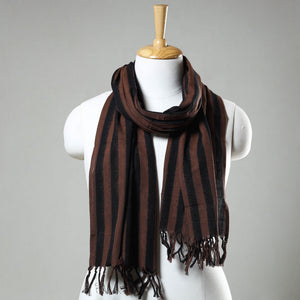 Brown - Handloom Cotton Pochampally Central Asian Ikat Stole