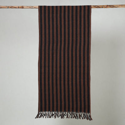 Brown - Handloom Cotton Pochampally Central Asian Ikat Stole