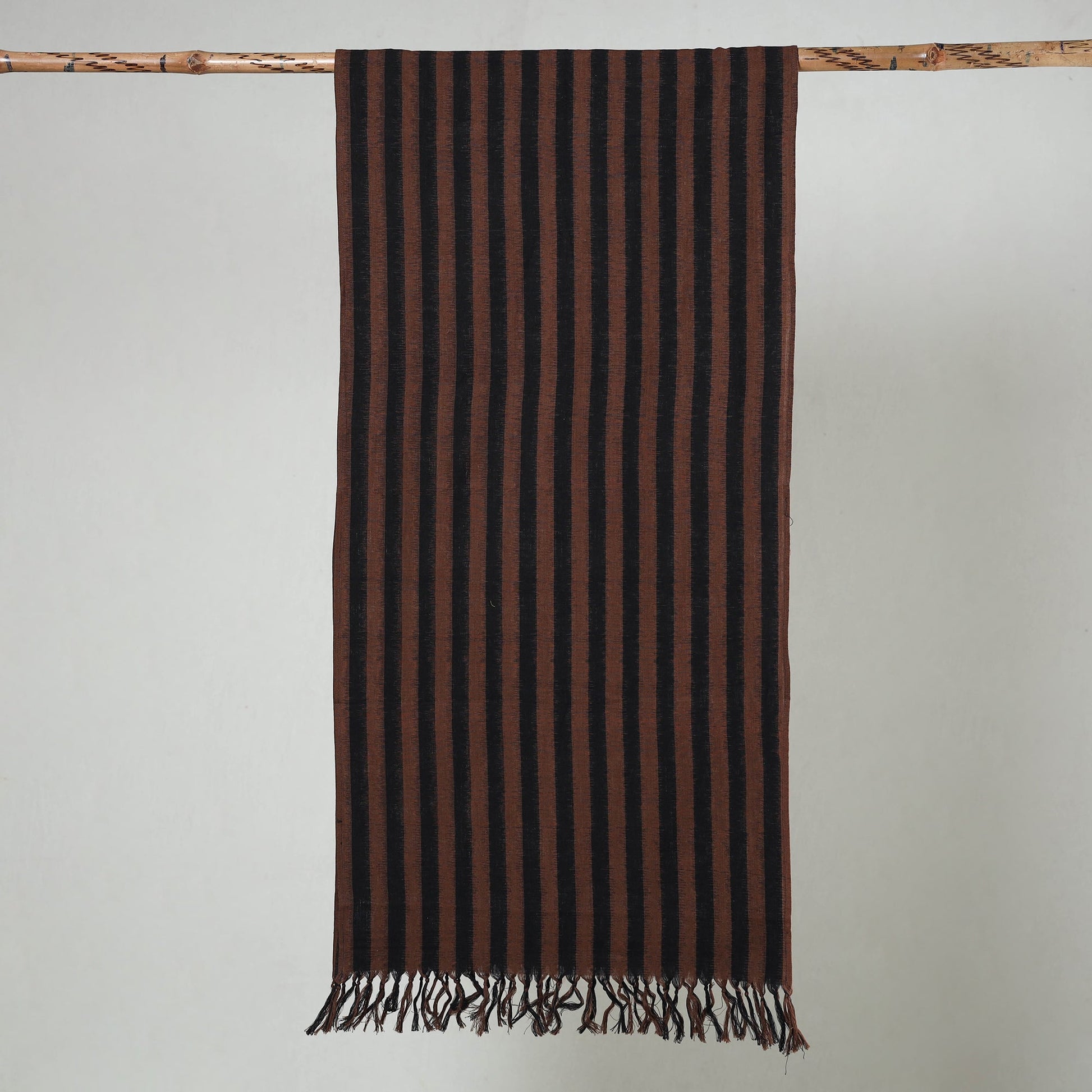 Brown - Handloom Cotton Pochampally Central Asian Ikat Stole