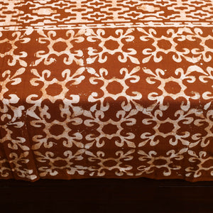 Brown - Cotton Double Hand Batik Print Bed Sheet Set 24