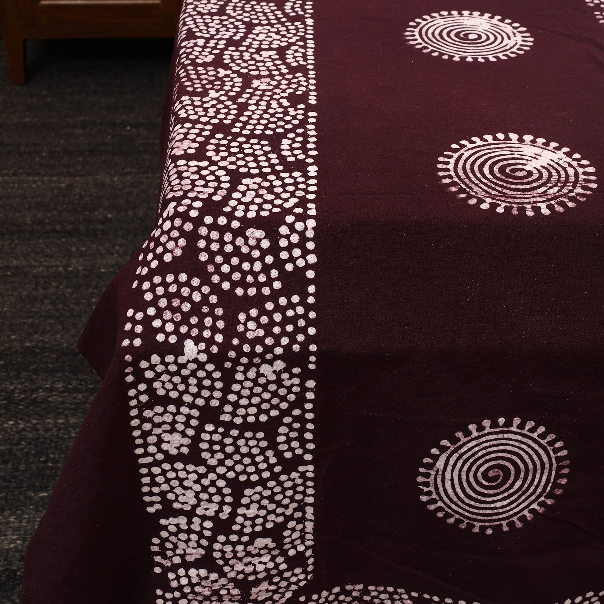 Brown - Cotton Double Hand Batik Print Bed Sheet Set 03