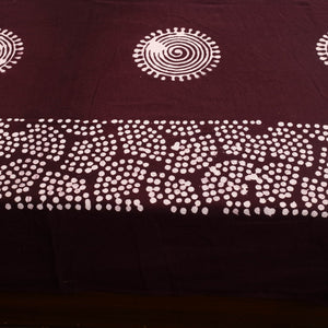 Brown - Cotton Double Hand Batik Print Bed Sheet Set 03