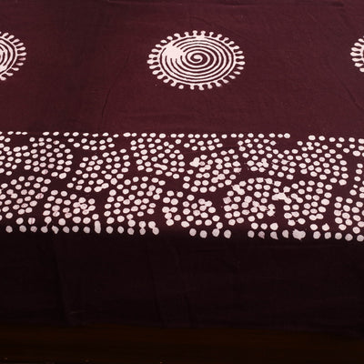 Brown - Cotton Double Hand Batik Print Bed Sheet Set 03