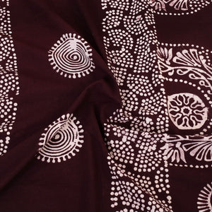 Brown - Cotton Double Hand Batik Print Bed Sheet Set 03
