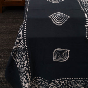 Black - Cotton Double Hand Batik Print Bed Sheet Set 04