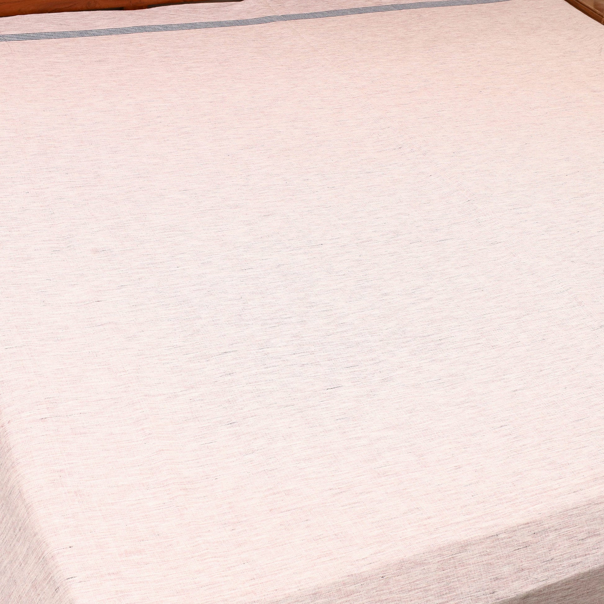 Beige - Plain Cotton Double Handloom Bed Cover (98 x 90 in) 03