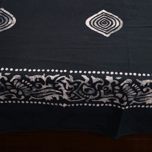 Black - Cotton Double Hand Batik Print Bed Sheet Set 04