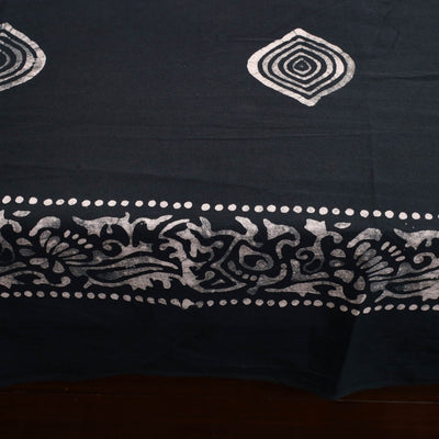 Black - Cotton Double Hand Batik Print Bed Sheet Set 04