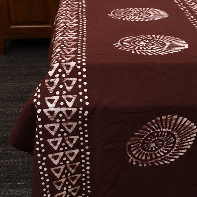 Brown - Cotton Double Hand Batik Print Bed Sheet Set 09
