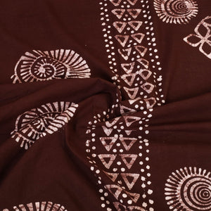 Brown - Cotton Double Hand Batik Print Bed Sheet Set 09