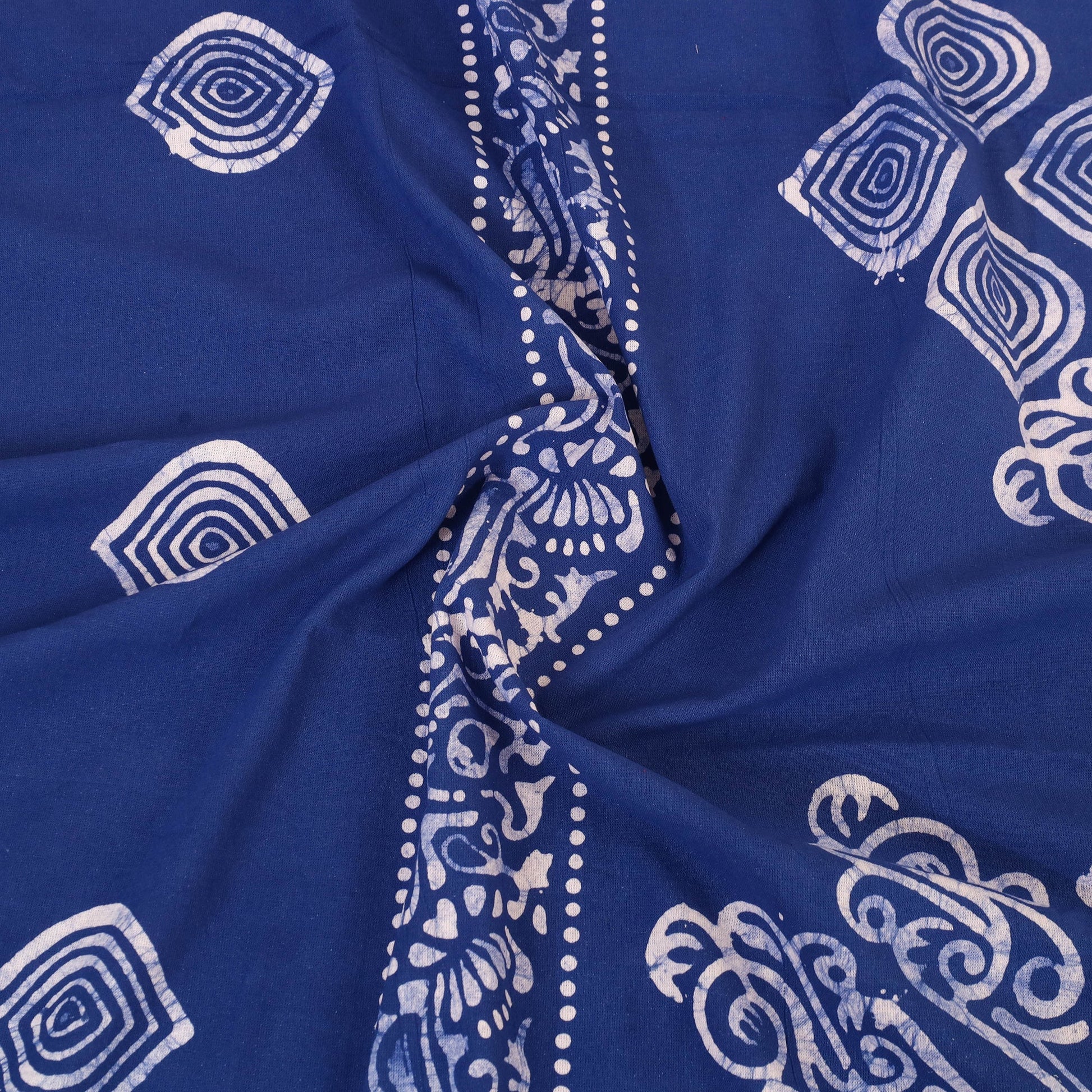 Blue - Cotton Double Hand Batik Print Bed Sheet Set 13