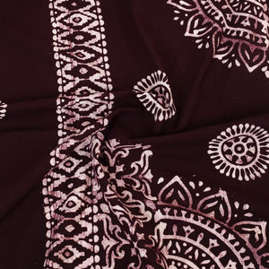 Brown - Cotton Double Hand Batik Print Bed Sheet Set 16
