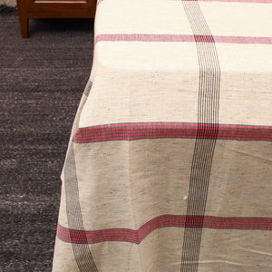 Beige - Plain Cotton Double Handloom Bed Cover (98 x 90 in) 20