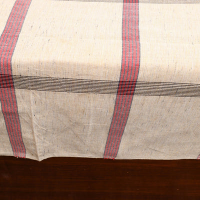 Beige - Plain Cotton Double Handloom Bed Cover (98 x 90 in) 20