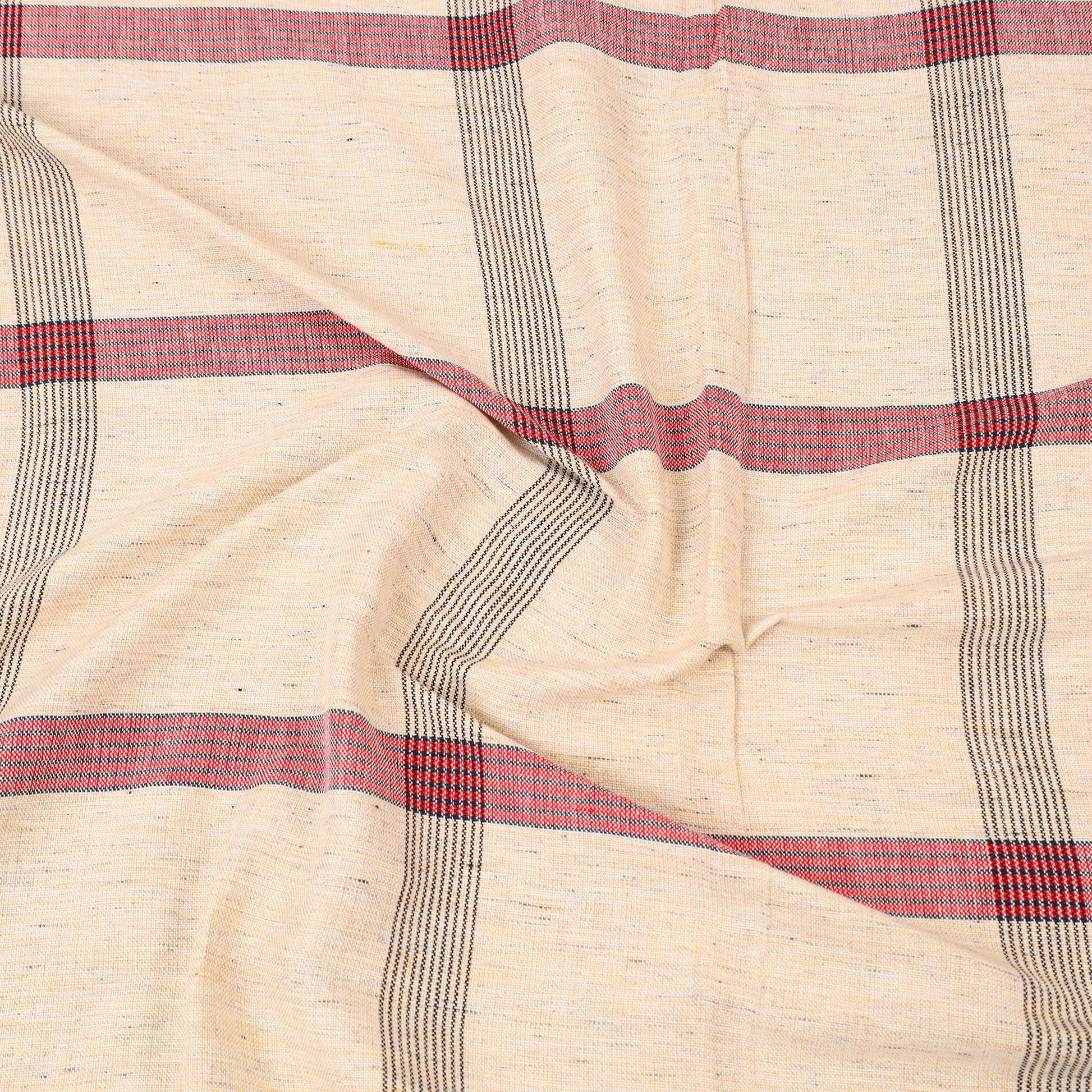 Beige - Plain Cotton Double Handloom Bed Cover (98 x 90 in) 20
