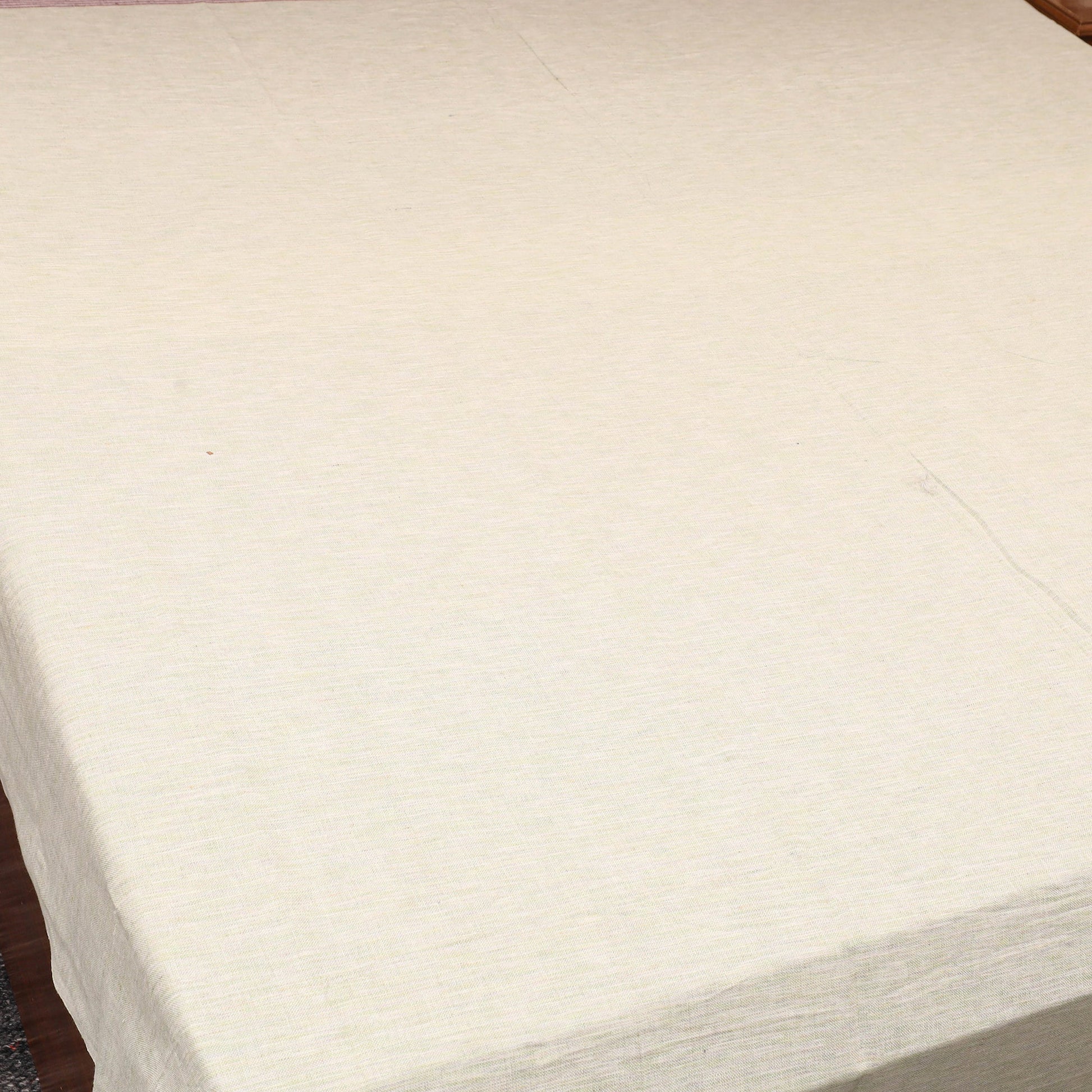 Beige - Plain Cotton Double Handloom Bed Cover (98 x 90 in) 24