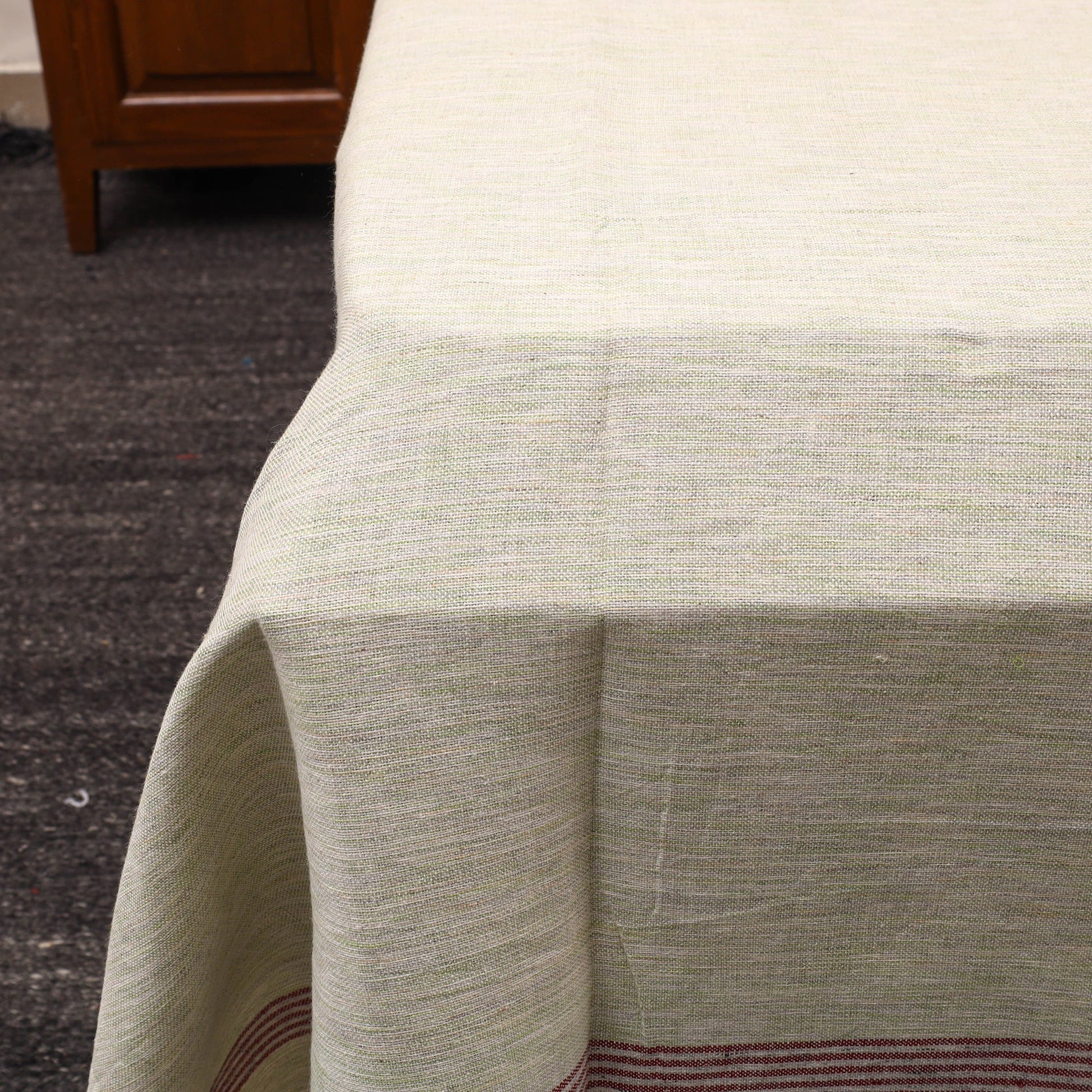 Beige - Plain Cotton Double Handloom Bed Cover (98 x 90 in) 24