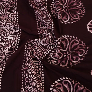 Brown - Cotton Double Hand Batik Print Bed Sheet Set 20