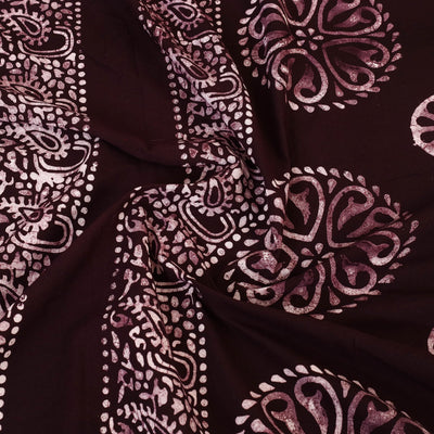 Brown - Cotton Double Hand Batik Print Bed Sheet Set 20