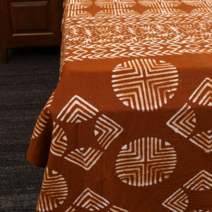 Brown - Cotton Double Hand Batik Print Bed Sheet Set  22